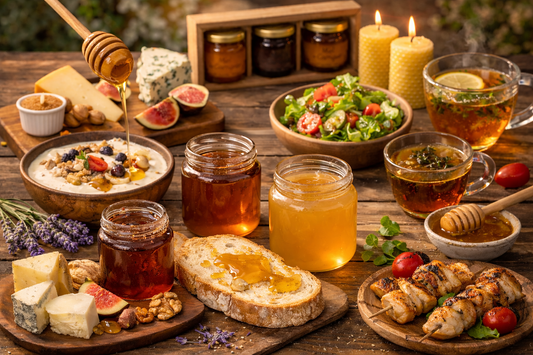 Repas rustique au miel artisanal
